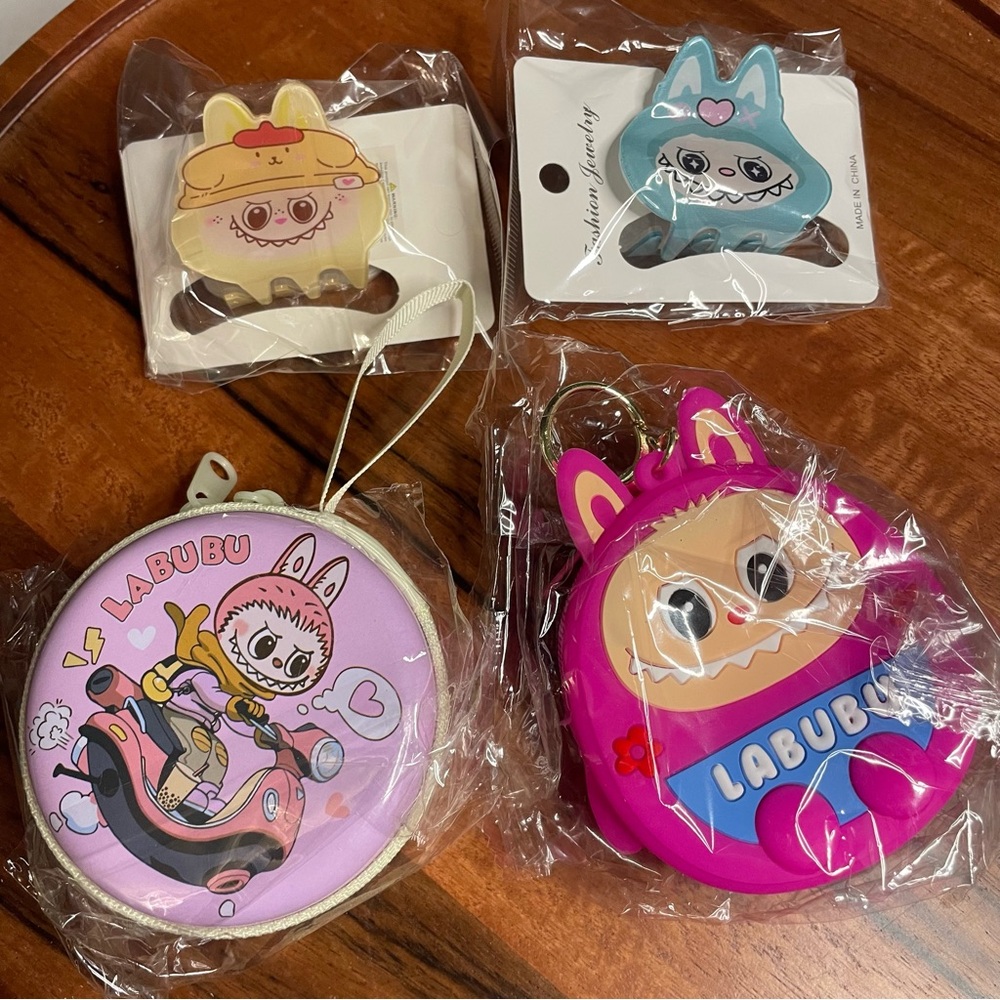 Labubu Cartoon Keychain/Bag Charm, Coin Purse, Hair Clips